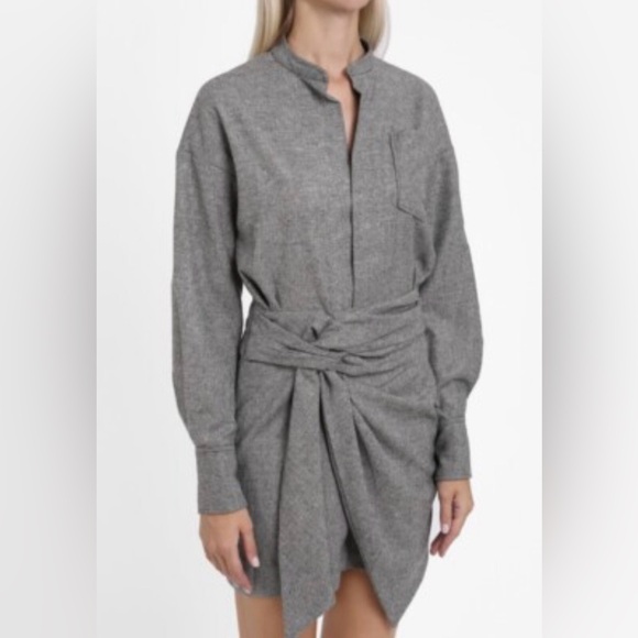 ISABEL MARANT Khol Tie Front Tweed Dress size 44 US Large NWT - Picture 3 of 12